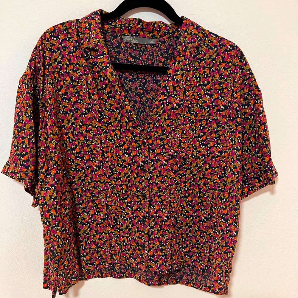 Printed floral button up shirt